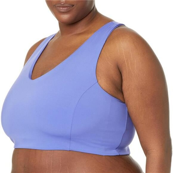 V Neck Sculpt Sports Bra Medium Support Moisture Wicking Workout Racerback - Picture 6 of 7